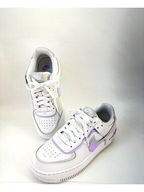 Nike Air Force 1 Shadow Sneakers White Lilac platform Womens Size 7 EUR38